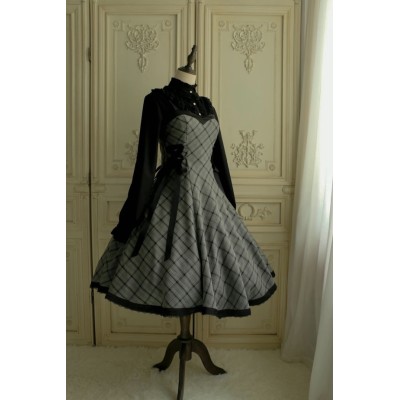 Faeries Daffodil Acquisition Of Wisdom-Grey Check JSK(Reservation/Full Payment Without Shipping)